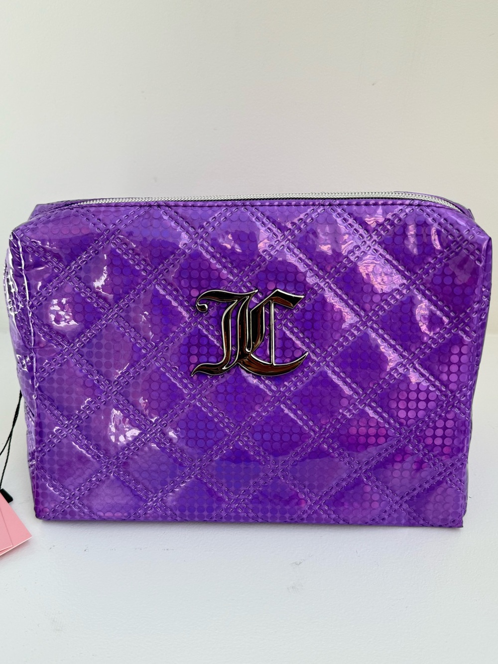Purple Quilted Travel Cosmetic Bag